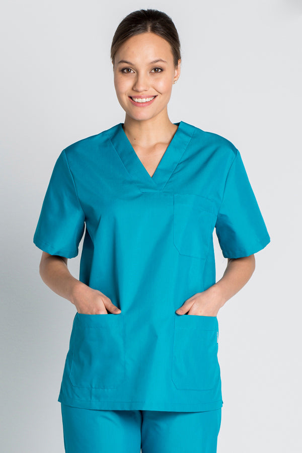 Túnica Médica Bilbao m\curta-Azul Água Marinha-XS / (SP)-RAG-Tailors-Fardas-e-Uniformes-Vestuario-Pro