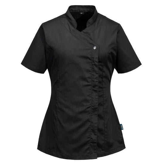 Túnica Médica de Manga Curta para Mulher-Preto-XS-RAG-Tailors-Fardas-e-Uniformes-Vestuario-Pro