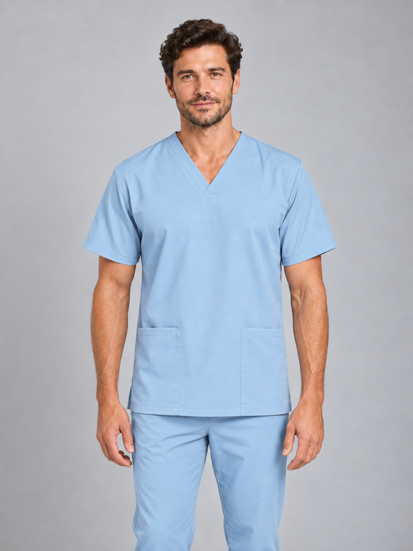 Túnica Microfibra Estilo Pijama de Manga Curta Matteu-Azul Celeste- 15-XS-RAG-Tailors-Fardas-e-Uniformes-Vestuario-Pro