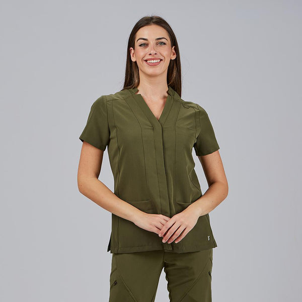 Túnica Mulher Aberta M/C MARLA-Verde Musgo - 154-XS-RAG-Tailors-Fardas-e-Uniformes-Vestuario-Pro