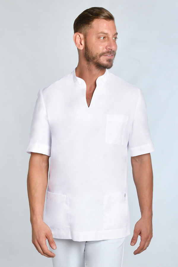Túnica Palma Masculina m\curta-Branco-XS / (SP)-RAG-Tailors-Fardas-e-Uniformes-Vestuario-Pro