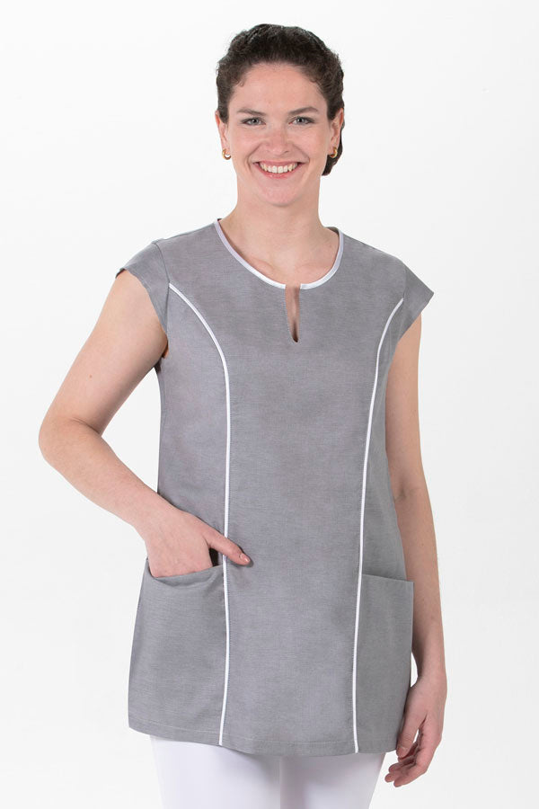 Tunica Palma Senhora m\curta-Cinza-XS / (SP)-RAG-Tailors-Fardas-e-Uniformes-Vestuario-Pro