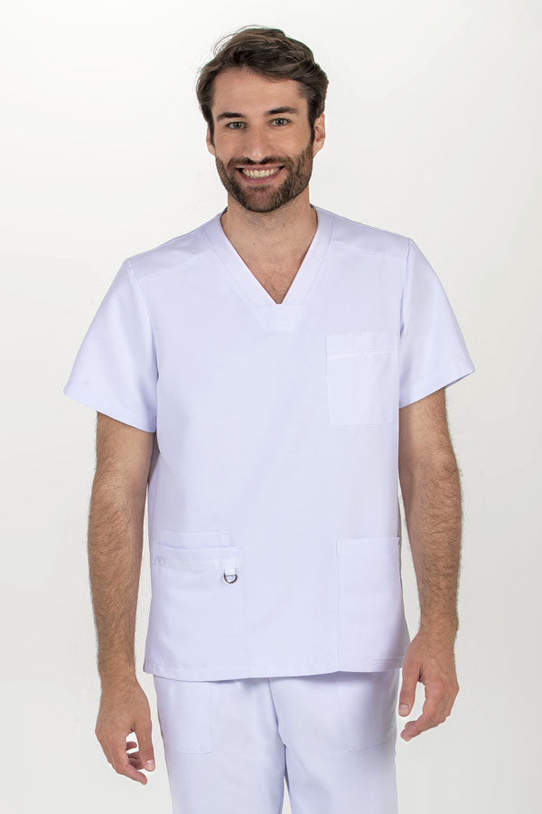 Túnica Pijama Saúde Homem piqué-Branco-SP-RAG-Tailors-Fardas-e-Uniformes-Vestuario-Pro