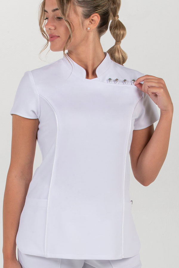 Túnica Piqué Junial-Branco-SP-RAG-Tailors-Fardas-e-Uniformes-Vestuario-Pro