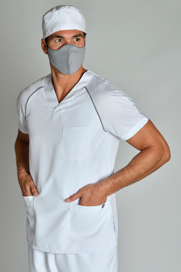 Túnica Samora microfibra-Branco-XS / (SP)-RAG-Tailors-Fardas-e-Uniformes-Vestuario-Pro