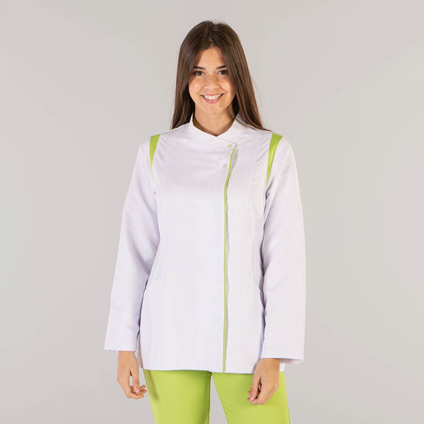 Túnica Senhora Microfibra Leyre-Branca/Lima-XS-RAG-Tailors-Fardas-e-Uniformes-Vestuario-Pro