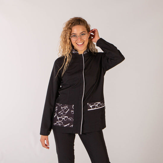 Túnica Senhora Óculos manga comprida-Preto - 001-XS-RAG-Tailors-Fardas-e-Uniformes-Vestuario-Pro