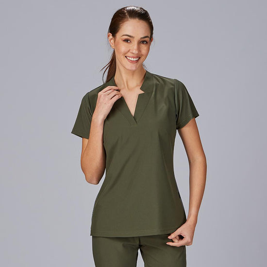 Túnica Senhora com Mangas em Canelado Rosell-Verde Caqui-149-XS-RAG-Tailors-Fardas-e-Uniformes-Vestuario-Pro