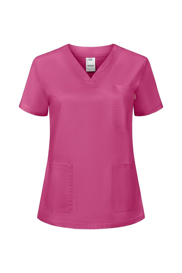 Túnica Stretch de Manga Curta para Mulher-Rosa Magenta - 37-XS-RAG-Tailors-Fardas-e-Uniformes-Vestuario-Pro