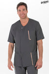 Túnica Toledo m\curta Masc.-Cinzento Pêssego - 584-S / (P)-RAG-Tailors-Fardas-e-Uniformes-Vestuario-Pro
