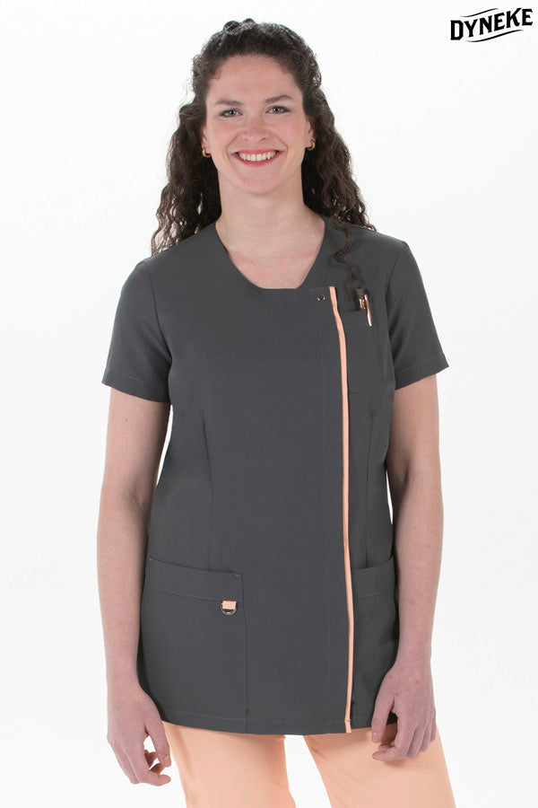 Túnica Toledo m\curta Sra-Cinzento Pêssego - 584-XS / (SP)-RAG-Tailors-Fardas-e-Uniformes-Vestuario-Pro