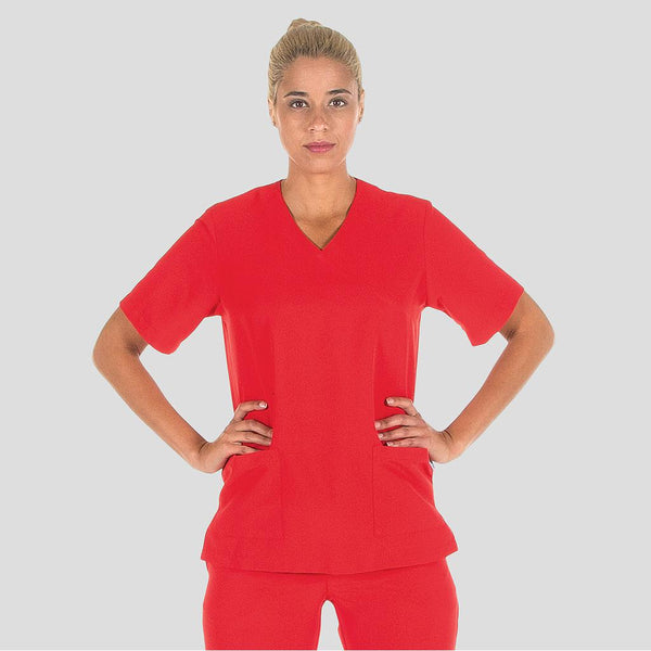Túnica Unissexo Nereva - Microfibra Antibacteriana (1/2)-Vermelho 105-XXS-RAG-Tailors-Fardas-e-Uniformes-Vestuario-Pro