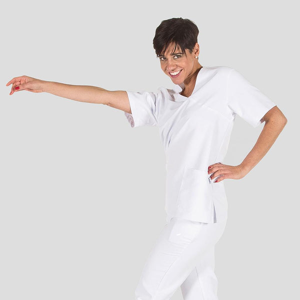Túnica Unissexo Nereva - Microfibra Antibacteriana (2/2)-Branco 101-XXS-RAG-Tailors-Fardas-e-Uniformes-Vestuario-Pro