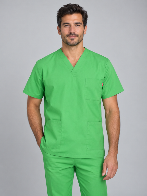 Túnica Unissexo Stretch Manga Curta-Verde Maça-XS-RAG-Tailors-Fardas-e-Uniformes-Vestuario-Pro