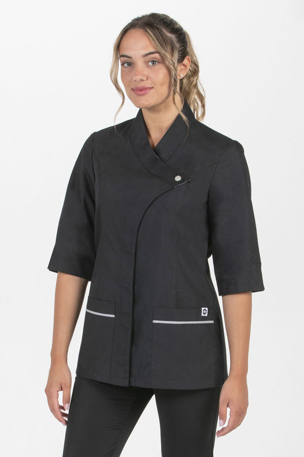 Túnica bata Saúde manga 3/4-Preto-XS / (SP)-RAG-Tailors-Fardas-e-Uniformes-Vestuario-Pro