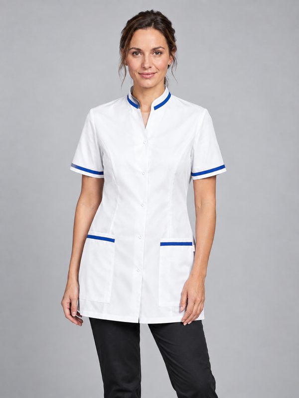 Túnica com aplicações Cor e botões automáticos-Branco-XS-RAG-Tailors-Fardas-e-Uniformes-Vestuario-Pro
