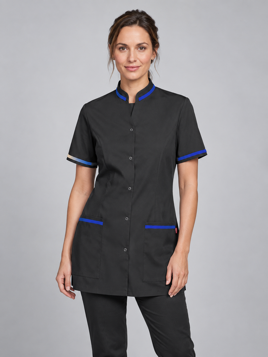 Túnica com aplicações Cor e botões automáticos-Preto-L-RAG-Tailors-Fardas-e-Uniformes-Vestuario-Pro