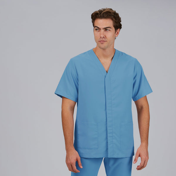 Túnica de Homem Microfibra NESTOR m/curta-Azul Celeste - 107-XS-RAG-Tailors-Fardas-e-Uniformes-Vestuario-Pro