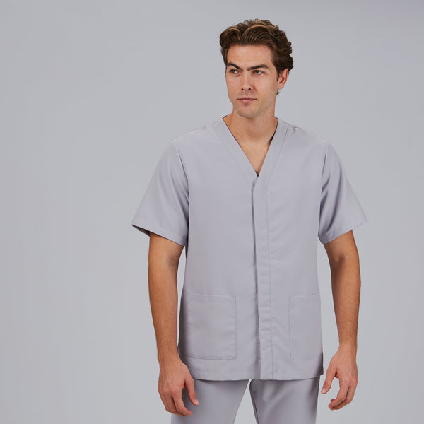 Túnica de Homem Microfibra NESTOR m/curta-Cinza Pérola - 117-XS-RAG-Tailors-Fardas-e-Uniformes-Vestuario-Pro