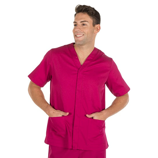 Túnica de Homem Microfibra NESTOR m/curta-Framboesa - 138-XS-RAG-Tailors-Fardas-e-Uniformes-Vestuario-Pro
