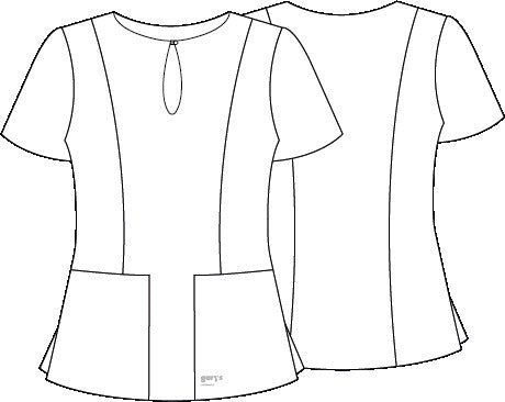 Túnica de Senhora Decote Lágrima Manga Curta Maria-RAG-Tailors-Fardas-e-Uniformes-Vestuario-Pro
