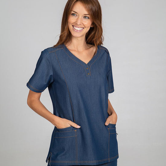 Túnica de Senhora Dila-Azul Denim-XS-RAG-Tailors-Fardas-e-Uniformes-Vestuario-Pro