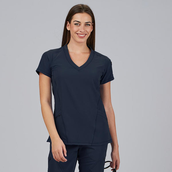 Túnica de Senhora Gola Canelada Manga Curta Nancy-Azul Profundo - 165-XS-RAG-Tailors-Fardas-e-Uniformes-Vestuario-Pro