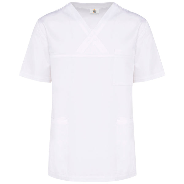 Túnica de manga curta em algodão unissexo-White-XS-RAG-Tailors-Fardas-e-Uniformes-Vestuario-Pro