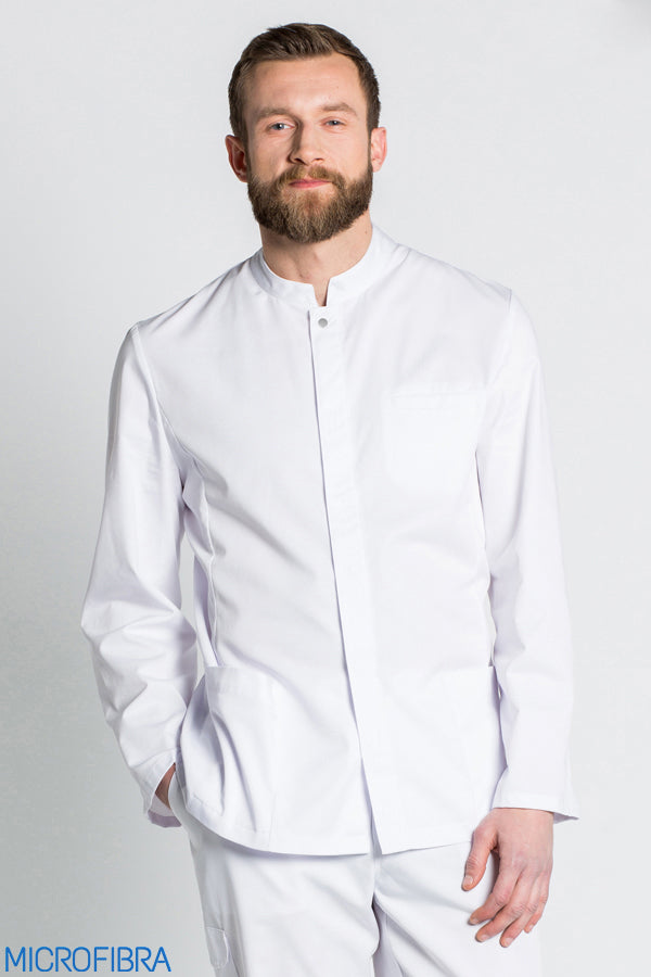 Túnica masculina microfibra Vigo-Branco-XS / (SP)-RAG-Tailors-Fardas-e-Uniformes-Vestuario-Pro