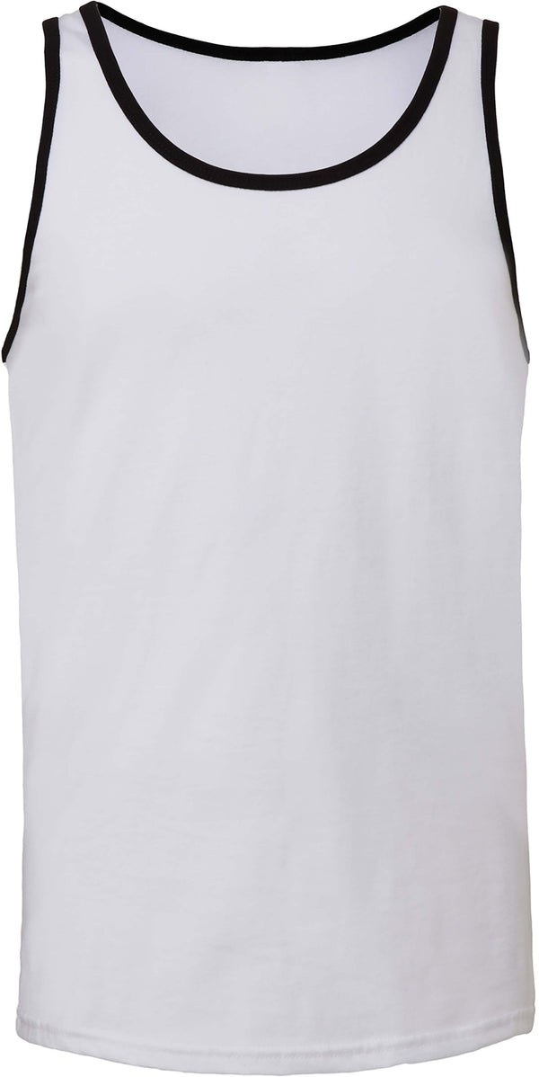 UNISEX JERSEY TANK T-shirt cava unissexo-Branco / Preto-S-RAG-Tailors-Fardas-e-Uniformes-Vestuario-Pro
