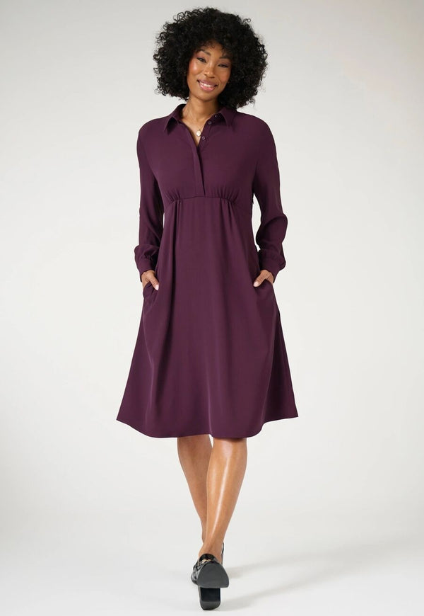Vestido Chemise Virgo para Mulher-Burgundy-34 (UK 06)-RAG-Tailors-Fardas-e-Uniformes-Vestuario-Pro