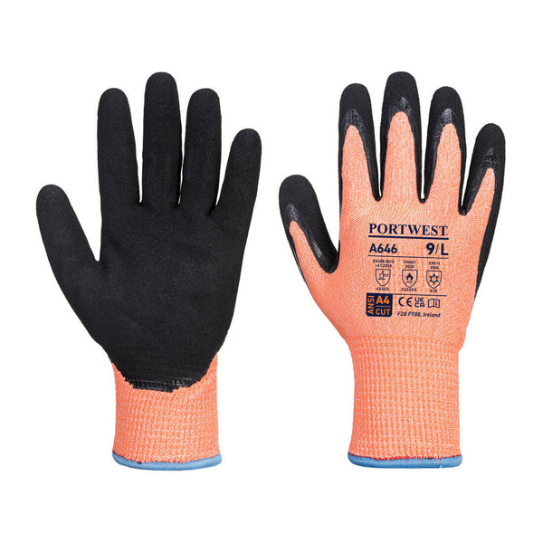 Vis-Tex Cut D13 Luva anti-corte de nitrilo de inverno-Laranja/Preto-L-RAG-Tailors-Fardas-e-Uniformes-Vestuario-Pro