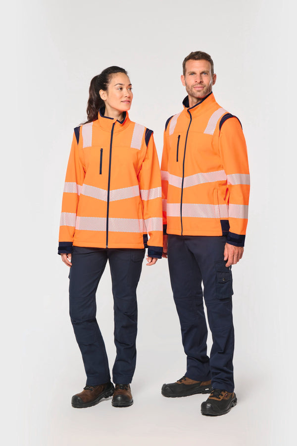 Casaco Softshell de Alta Visibilidade Reciclado com Mangas Amovíveis