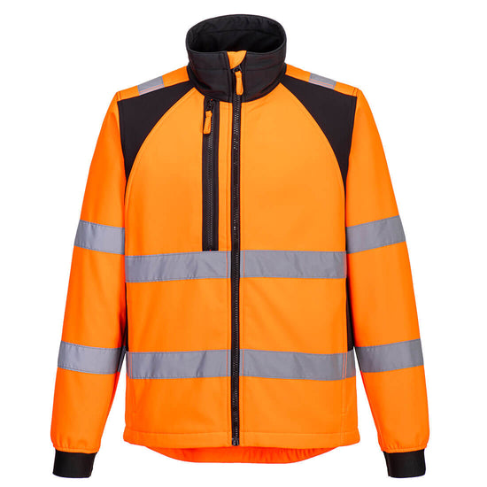 WX2 Eco Hi-Vis Softshell (2L)-Laranja/Preto-S-RAG-Tailors-Fardas-e-Uniformes-Vestuario-Pro