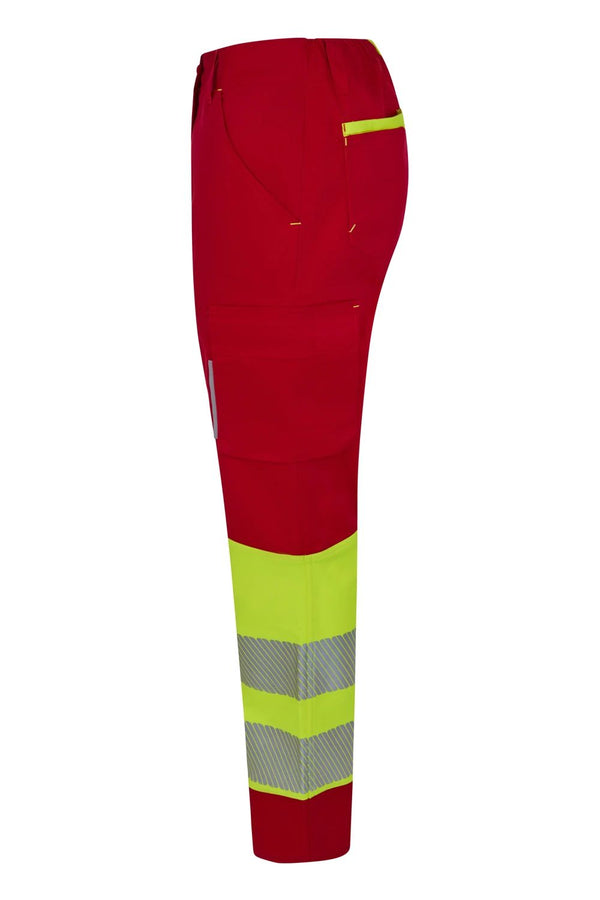 Calças Stretch recicladas bicolor com faixas segmentadas para mulher-RAG-Tailors-Fardas-e-Uniformes-Vestuario-Pro