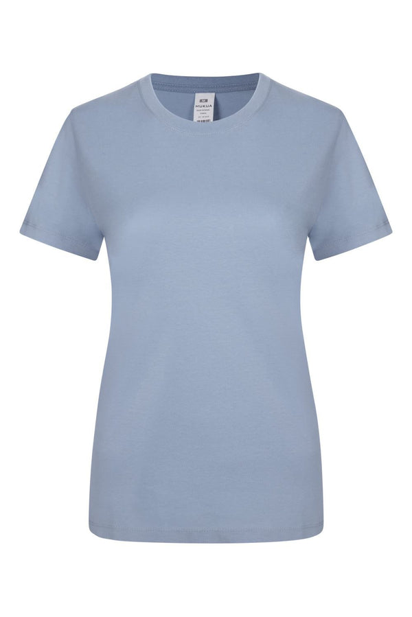 T-shirt de Mulher de Manga Curta Palm 190-Sky Blue - 501-XS-RAG-Tailors-Fardas-e-Uniformes-Vestuario-Pro