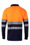Polo de Algodão Bicolor Manga Comprida de Alta Visibilidade com Faixas Segmentadas-RAG-Tailors-Fardas-e-Uniformes-Vestuario-Pro