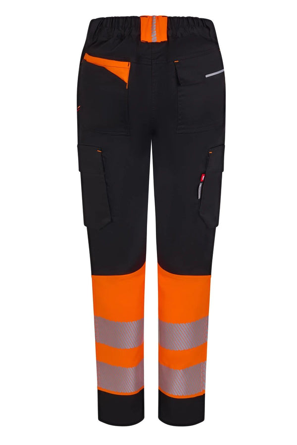 Calças Stretch recicladas bicolor com faixas segmentadas para mulher-RAG-Tailors-Fardas-e-Uniformes-Vestuario-Pro