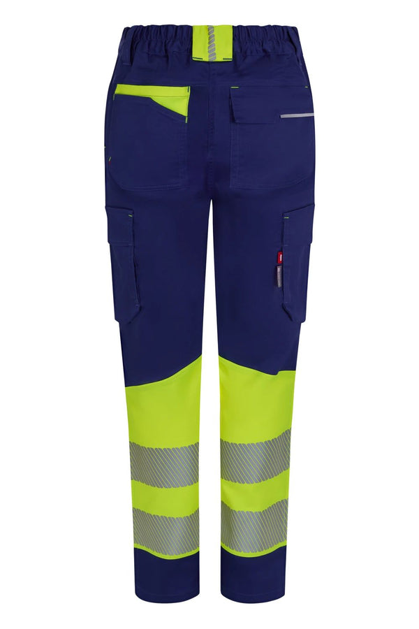 Calças Stretch recicladas bicolor com faixas segmentadas para mulher-RAG-Tailors-Fardas-e-Uniformes-Vestuario-Pro