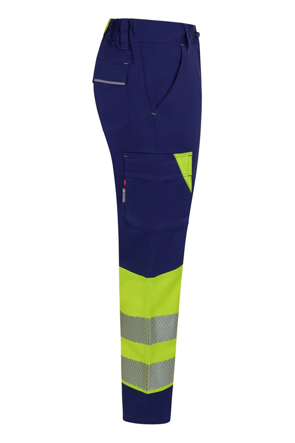 Calças Stretch recicladas bicolor com faixas segmentadas para mulher-RAG-Tailors-Fardas-e-Uniformes-Vestuario-Pro