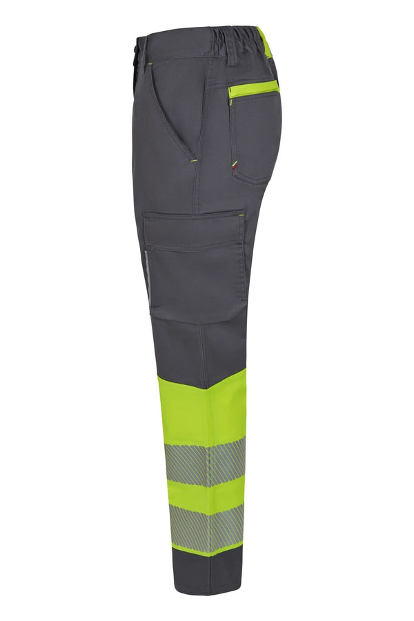 Calças Stretch recicladas bicolor com faixas segmentadas para mulher-RAG-Tailors-Fardas-e-Uniformes-Vestuario-Pro