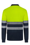 Polo de Trabalho em Poliéster Reciclado Bicolor de Manga Comprida com Fitas Refletoras Segmentadas-RAG-Tailors-Fardas-e-Uniformes-Vestuario-Pro