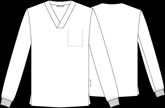 Unisex V-Neck Medical Tunic with Acrylic Cuffs