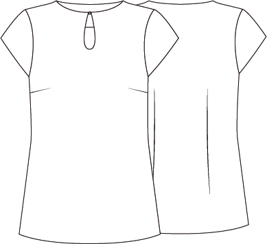 Petra Short-Sleeve Tear-Drop Neck Tunic