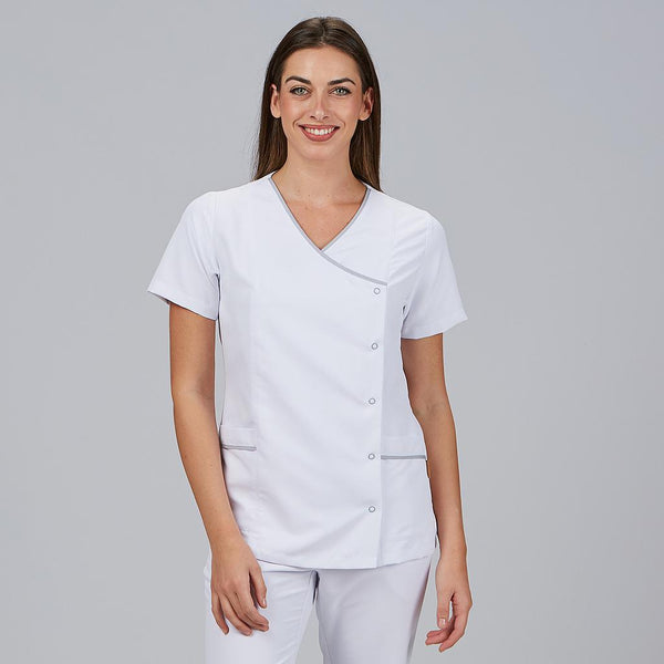 AINA Women's Tunic with Snap Buttons and Short Sleeves