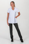 Women's White Microfiber Tunic with Print