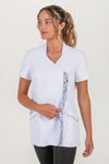 Women's White Microfiber Tunic with Print