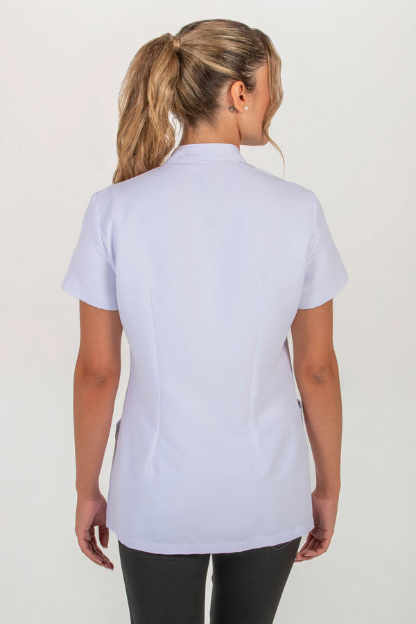 Women's White Microfiber Tunic with Print
