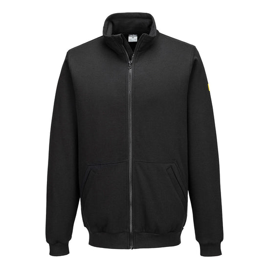 Sweatshirt antiestática ESD com fecho-Preto-XS-RAG-Tailors-Fardas-e-Uniformes-Vestuario-Pro