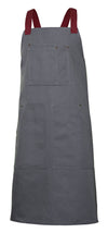 Avental Canvas de Peito-Cinza/Grená - 08/18-Único-RAG-Tailors-Fardas-e-Uniformes-Vestuario-Pro